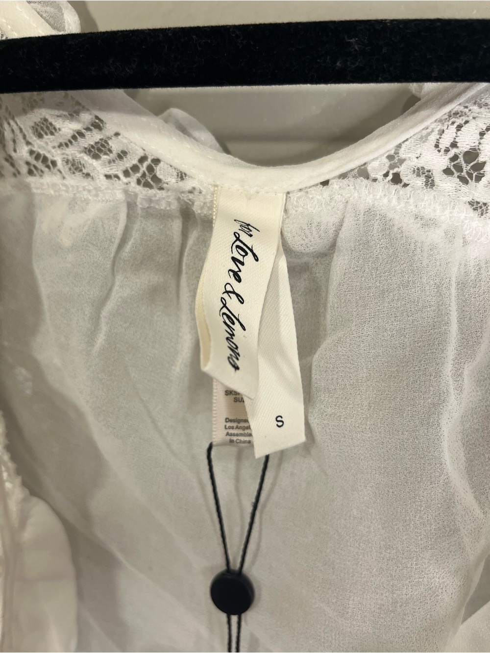 For Love & Lemons White Lace Sheer Blouse - Picture 4 of 5